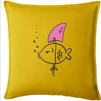 Polštář Drsná ryba - Polštář 50x50 - 50x50 - Pouze potah ( Žlutá )