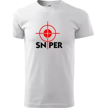 Pánské tričko Sniper zameřovač - Triko extra velké (5-8XL) - 6XL ( Bílá )
