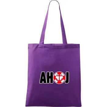 Pozdrav vodáka ahoj - Taška bavlněná - 42 x 38 cm ( Fialová )