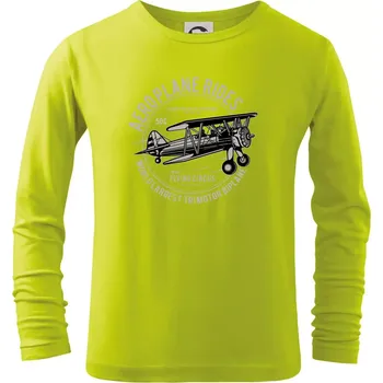 Dětská móda Aeroplane rides - Triko dětské Long Sleeve - 146 cm/10 let ( Limetková )