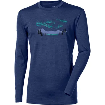 Pánské merino triko PROGRESS Loki Aurora s dlouhým rukávem - tm.modrá Velikost: XXL