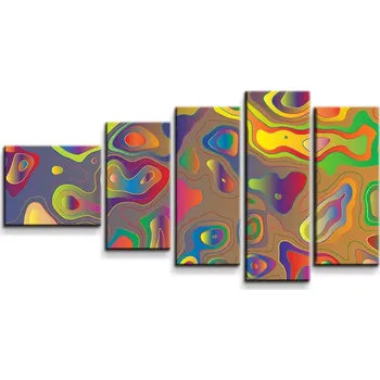 Obraz Sablio Obraz - 5-dílný Barevné skvrny - 100x60 cm