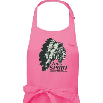 Kuchyňská zástěra Indián hlava - Pánská zástěra na vaření - Univerzální velikost ( Růžová )