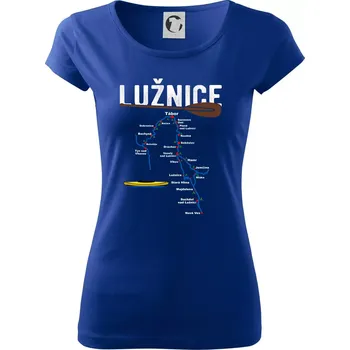 Dámské tričko Mapa řeky Lužnice - Dámské triko Pure - 3XL ( Královská modrá )