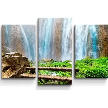 Obraz Sablio Obraz - 3-dílný Posezení u vodopádu - 75x50 cm