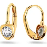 Dětské náušnice se srdíčkem a zirkonem, žluté zlato 14K IZ31688 + dárkové balení LUXUS zdarma