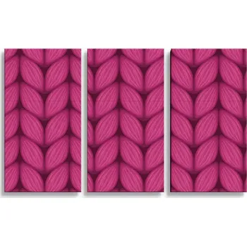 Obraz Sablio Obraz - 3-dílný Pletení ve fuchsiové barvě - 120x80 cm