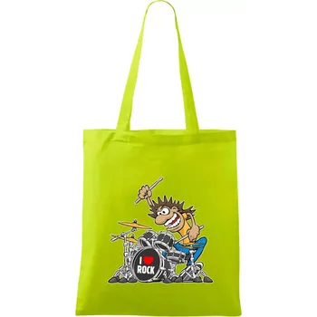 I love rock bubeník - Taška bavlněná - 42 x 38 cm ( Limetková )