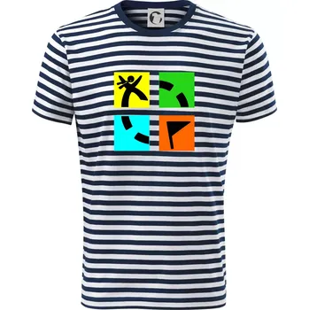 Pánské oblečení Geocaching logo barevné - Triko na vodu - XL ( Prouhovaná )