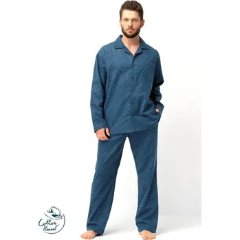 Pánské pyžamo Pánské flanelové pyžamo námořní- dlouhý rukáv, námořní XXL i170_MNS 815 XXL
