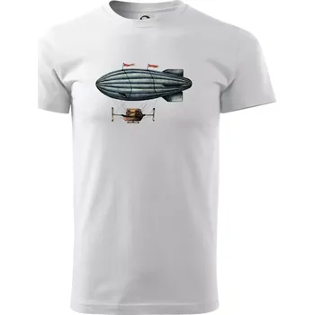 Pánské tričko Vzducholoď barevná - Triko extra velké (5-8XL) - 7XL ( Bílá )