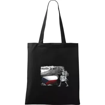 Nákupní taška Blaničtí rytíři - myslíte že už - Taška bavlněná - 42 x 38 cm ( Černá )