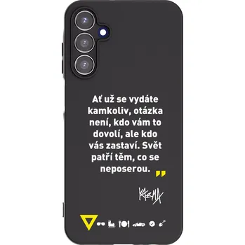 Pouzdro na mobilní telefon Picasee silikonový černý obal pro Samsung Galaxy A15 A156B 5G - Kazma - SVĚT PATŘÍ TĚM, CO SE NEPOSEROU