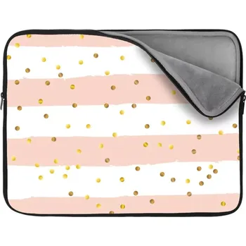 pouzdro na notebook Sablio Obal na notebook Pruhy a zlaté tečky - 17"