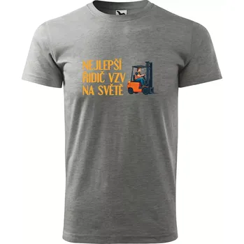Pánské tričko Sablio Tričko s potiskem Nejlepší řidič VZV na světě - šedé L