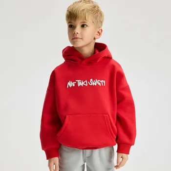 Dětská móda Reserved - Vánoční mikina s kapucí - červená - 993FJ-33X - 993FJ-33X-140