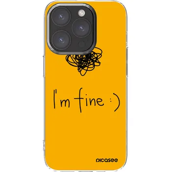 Pouzdro na mobilní telefon Picasee silikonový průhledný obal pro Apple iPhone 15 Pro - I am fine