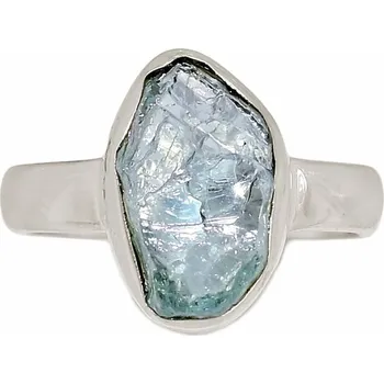 Prsten Akvamarín surový prsten stříbro Ag 925 R1667 52 mm (US 6), 3,7 g