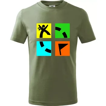 Geocaching logo barevné - Tričko dětské bavlněné - 98 cm / 2 roky ( Khaki )