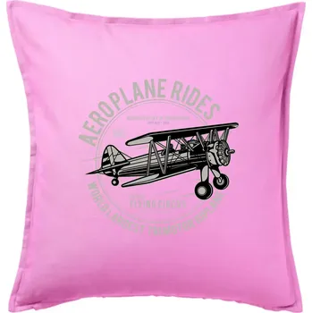 Polštář Aeroplane rides - Polštář 50x50 - 50x50 - Pouze potah ( Růžová )