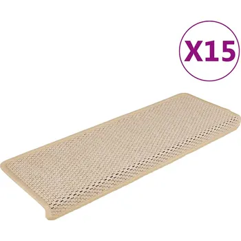 Nášlap na schod vidaXL Samolepící nášlapy na schody vzhled sisal 15 ks 65x21x4 cm Berber