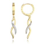 MINET Elegantní zlaté náušnice s bílými zirkony Au 585/1000 2,35g JMG0312WGE00