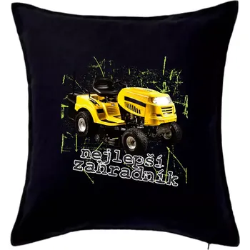 Polštář Nejlepší zahradník traktor - Polštář 50x50 - 50x50 - Pouze potah ( Černá )