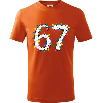 Chlapecké tričko 67 vánoční osvětlení - Tričko dětské bavlněné - 122 cm/6 let ( Oranžová )