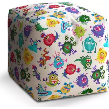 Taburet Sablio Taburet Cube Barevné příšerky: 40x40x40 cm