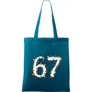 67 vánoční osvětlení - Taška bavlněná - 42 x 38 cm ( Petrolejová )