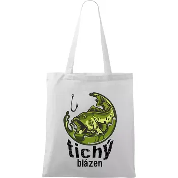 Tichý blázen rybář - Taška bavlněná - 42 x 38 cm ( Bílá )