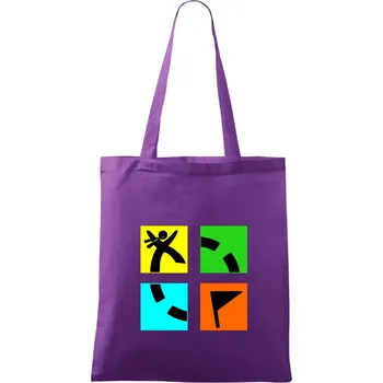 Geocaching logo barevné - Taška bavlněná - 42 x 38 cm ( Fialová )