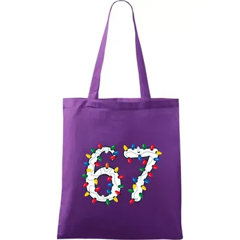 67 vánoční osvětlení - Taška bavlněná - 42 x 38 cm ( Fialová )