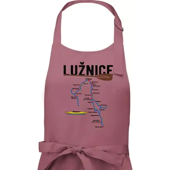 Kuchyňská zástěra Mapa řeky Lužnice - Dámská zástěra na vaření - Univerzální velikost ( Starorůžová )