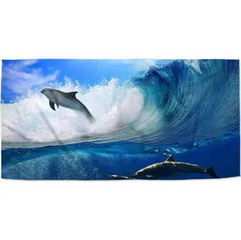 Osuška Sablio Ručník Delfíni ve vlnách - 30x50 cm