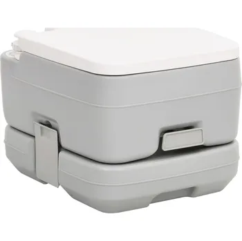 Chemické WC vidaXL Přenosná kempingová toaleta šedá a bílá 10+10 l HDPE