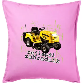 Polštář Nejlepší zahradník traktor - Polštář 50x50 - 50x50 - Včetně výplně ( Růžová )