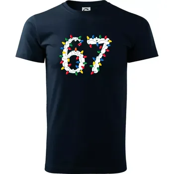 Pánské tričko 67 vánoční osvětlení - Triko extra velké (5-8XL) - 7XL ( Námořní modrá (téměř černá) )