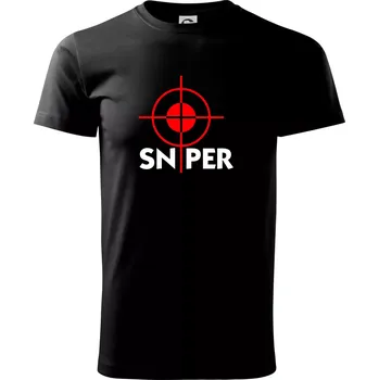 Pánské tričko Sniper zameřovač - Triko extra velké (5-8XL) - 8XL ( Černá )