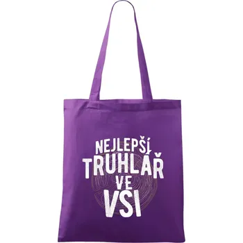 Nákupní taška Nejlepší truhlař ve vsi - Taška bavlněná - 42 x 38 cm ( Fialová )