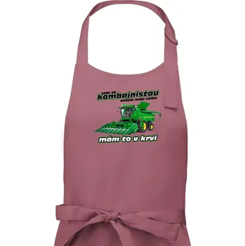 Kuchyňská zástěra Stát se kombajnistou nebyla moje volba - Pánská zástěra na vaření - Univerzální velikost ( Starorůžová )