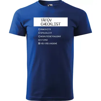 Pánské oblečení Sablio Tričko s potiskem pro tátu Tátův checklist - modré M