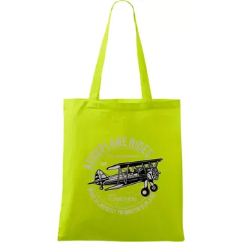 Aeroplane rides - Taška bavlněná - 42 x 38 cm ( Limetková )