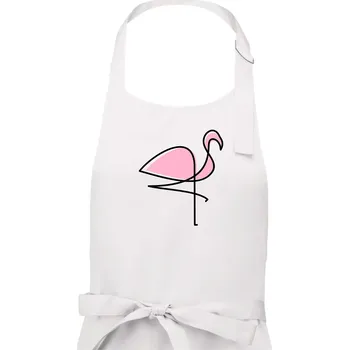 Kuchyňská zástěra Plameňák na hubené noze - Dámská zástěra na vaření - Univerzální velikost ( Bílá )