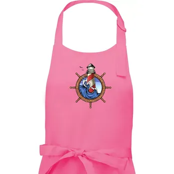 Kuchyňská zástěra Námořnický maják - Pánská zástěra na vaření - Univerzální velikost ( Růžová )