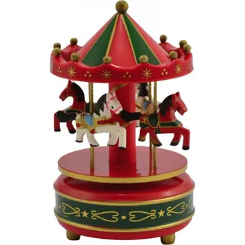 Žertovný předmět Hrací kolotoč s koníky - červeno-zelený