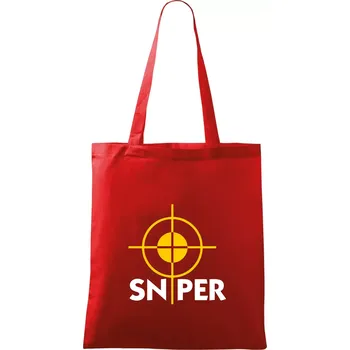 Nákupní taška Sniper zameřovač - Taška bavlněná - 42 x 38 cm ( Červená )
