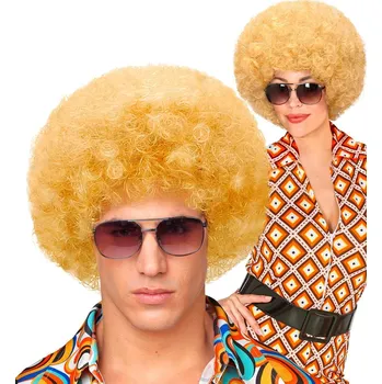 Karnevalová paruka Unisex blond afro paruka, 70. léta