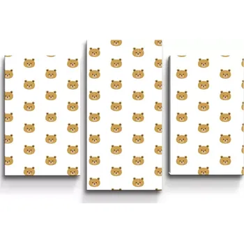 Obraz Sablio Obraz - 3-dílný Medvídci na bílé - 75x50 cm