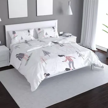 Povlečení Sablio Povlečení Lyžaři - 140x220 / 90x70